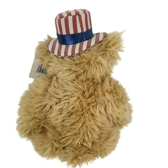 Dan Dee Americana Teddy Bear Boy Plush Brown 11" w Bow USA Patriotic 4th July - Picture 2 of 6